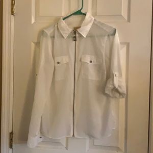 Sheer white Michael Kors Top